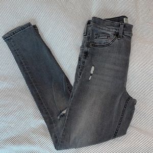 Topshop Moto Jamie Jeans - gray distressed